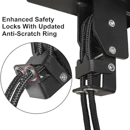 TRUSOON Kayak Hoist, Canoe Pulley for Garage Ceiling, 150 lbs, Black | Fits SUPs bikes ladders and cargo boxes, overhead space saver, heavy duty capacity, 2:1 mechanical advantage