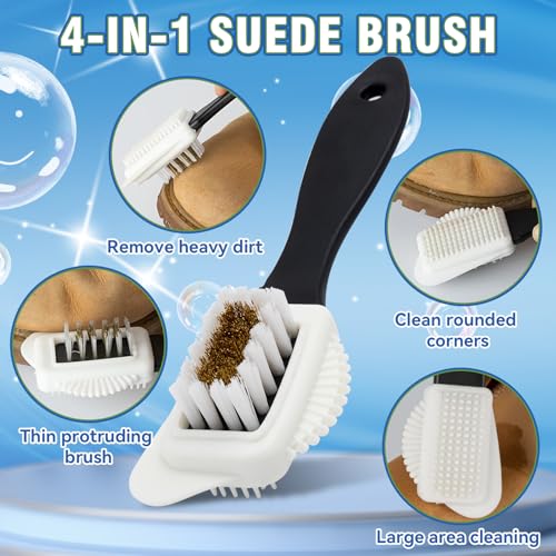 Suede Shoe Cleaner Kit, 6.76 Oz Nubuck & Suede Shoe Cleaning Kit, Sneaker Cleaner with Brush and Towel, Suede Cleaner for Shoes, Leather, Nubuck, Leather, Knit, Canvas
