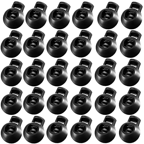 J.CARP Plastic Cord Locks End Spring Toggle Stopper, Elastic Cord Adjuster - color: Ball Shape, Single Hole, size: Single Hole