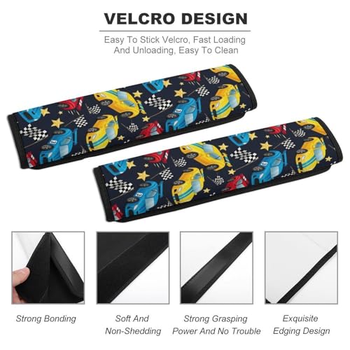 2 Piece Soft Padded Seat Belt Shoulder Pad for Adult Use, All Vehicles, Racing Car Race Automotive Seat Belt Protector, Easy Install (No Tool) - color: Pattern 954