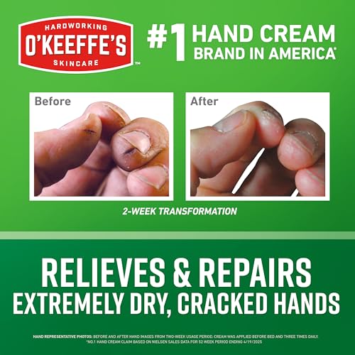 O'Keeffe's Working Hands Hand Cream for Extreme Dryness - 3.4 oz Jar (2 Pack) - Repairing Skincare for Cracked, Dry Hands