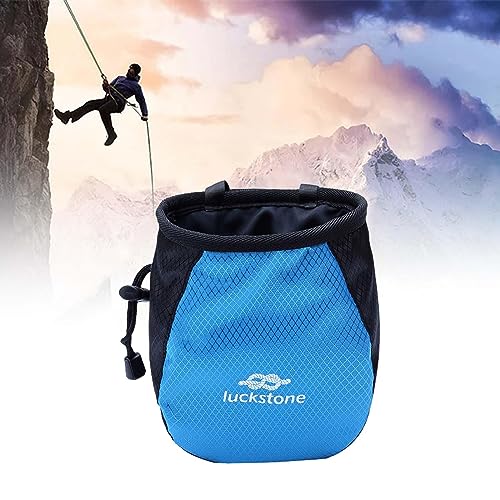 Drawstring Pouch Gym Chalk Bag Refillable Equipment Portable Wide Opening Design Wrist Bush Lightweight Carry Bag Suitable for Climbing - color: Blue