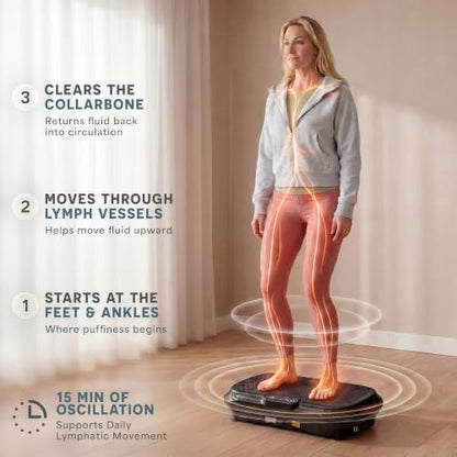 Lifepro Waver Vibration Plate Exercise Machine with 99 Speeds & 10 Presets | Resistance Bands, Non-Slip Surface, 330 lbs Capacity — Vibration Plate for Lymphatic Drainage, Body Toning, Full-Body Workout - color: Black