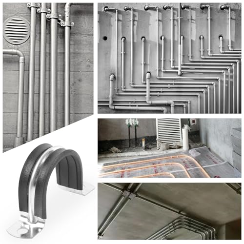 3/4 Inch Reinforced Rigid Pipe Strap, 2 Holes U Bracket Cable Clamp Hanger, Rubber Cushioned Insulated Clamp, Conduits Strap Clamps for Pipe Fixing on Various Surfaces, 10 PCS(20mm) - size: 3/4 inch (10 pcs)