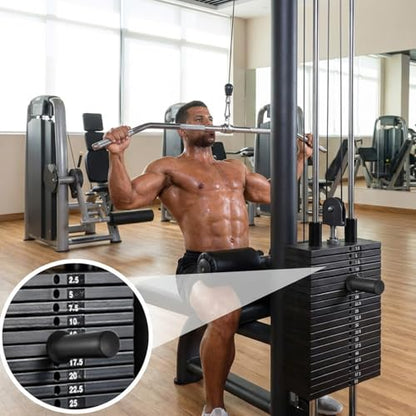 Gym Pin for Weight Stack Machine, Weight Stack Pin with Spring Clip Collar, Weight Stack Extender Pin for Gym Cable Machine, Commercial Gym and Home Gym Fitness Equipment