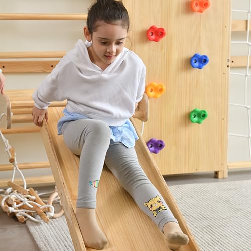 Avenlur Neem Swedish Ladder Wall Gym Adult & Kids Climbing Wall (79 in) | 5-in-1 kids home gym: climbing wall kids love, indoor swing for kids, pull up bar for kids, stair slides indoor for kids - size: 79"