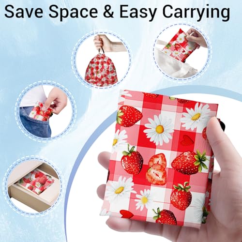 Gymnastics Grip Bag Waterproof Gymnastics Pouch Stawberries Daisy String Bag for Gym - color: Stawberry Red