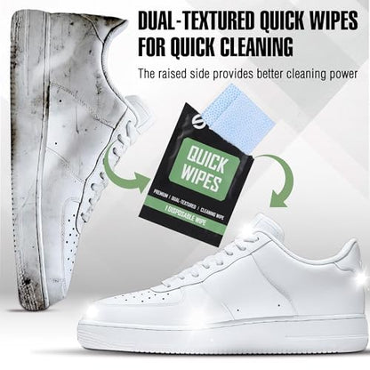 33PCS Shoe Cleaning Kit | 8oz Cleaner, 30 Pack Sneaker Wipes, Nylon Brushes, Microfiber Towel for Sneaker, Leather, Mesh & Canvas
