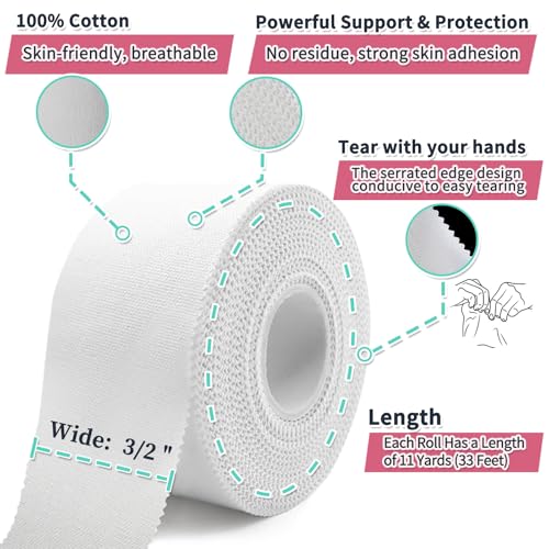 Athletic White Sports-Breathable-Easy Tear-No Sticky Residue+ Ice Tape, Self Sticking Bandage Wrap （No Refrigeration Needed）, Instant Cold Compress Compression