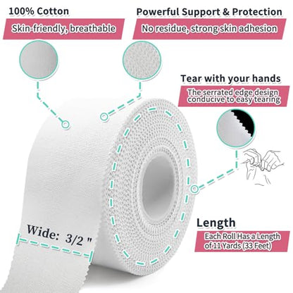 Athletic White Sports-Breathable-Easy Tear-No Sticky Residue+ Ice Tape, Self Sticking Bandage Wrap （No Refrigeration Needed）, Instant Cold Compress Compression