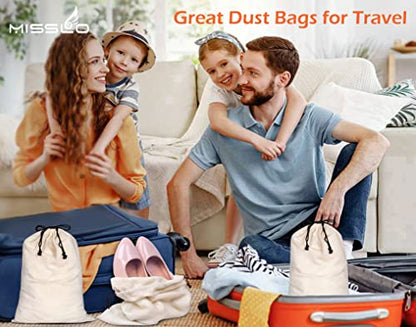 MISSLO Set of 3 Cotton Breathable Dust-proof Drawstring Storage Pouch Multi-functional Bag. Pack 3 S - size: S