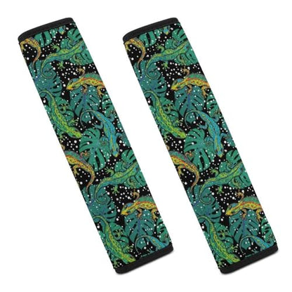 2PCS Reptiles Lizard Palm Car Seat Belt Pad Universal Fit Seat Belt Covers Cushion for Kids, Car Seats Pushchair Strollers High Chair Pushchair, Easy Install (No Tool) - color: Pattern 174