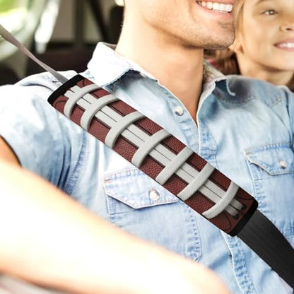 2PCS American Football Fun Traditional Sport Car Seat Straps Shoulder Pads Soft Padded Seat Belt Cushion for Adult Use, Car Seats Pushchair Strollers High Chair Pushchair, Anti-Slip Pad - color: Pattern 1061