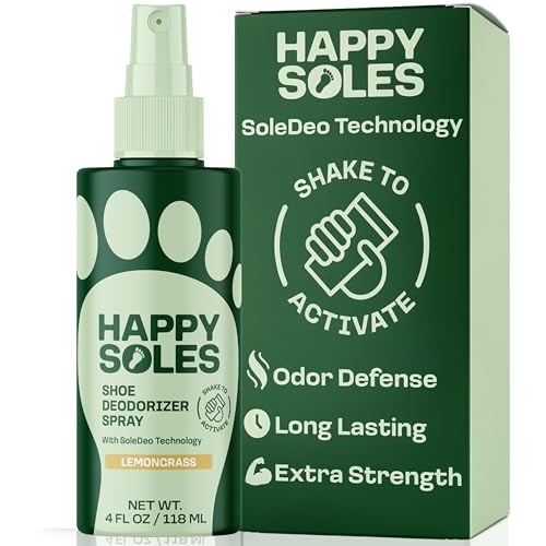 Shoe Deodorizer Spray for Gym Gear & Smelly Shoes Caused by Stinky Feet - Strong Odor Fighter for Sneakers, Boots, and Sandals - Fresh Smell, Refreshing Shoe Spritz 4oz (Lemongrass)