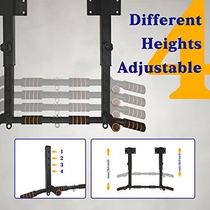 Wall Mounted Pull Up Bar Multifunctional Chin Up bar for Home Gym | Heavy Duty Multifunctional,Power Tower Set,Training Equipment Fitness Dip Stand,Supports to 440 Lbs - color: Joist Mount Pull Up Bar