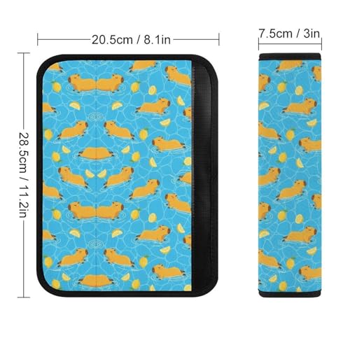 2 Piece Capybara Lemon Car Seat Belt Pad Breathable Seat Belt Cushion for Child, Stroller Pushchair High Chair, Easy Install (No Tool) - color: Pattern 1245