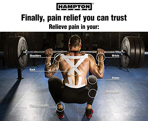 Hampton Adams | As Seen on Shark Tank | Elastic Kinesiology Tape (2-Pack) | Uncut Athletic Tape Supports & Protects Muscles Knees Shoulders & Plantar Fasciitis | Waterproof Hypoallergenic (White) - color: White, size: 2in x 16ft (2 Rolls)