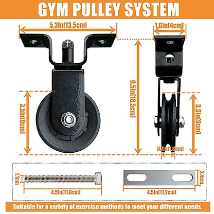 Power Rack Pulley Attachment, LAT Pulldown Machine - Cable & Weight Dual Pulley System for Home Gym Strength Training, Power Racks - color: Style 4