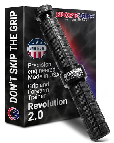 Sportgrips Sidewinder Revolution 2.0 Adjustable Grip Trainer, USA Made | Anodized Aluminum Wrist Strengthener with Adjustable Resistance for Grip-Forearm Training, Endurance and Sports - color: Black