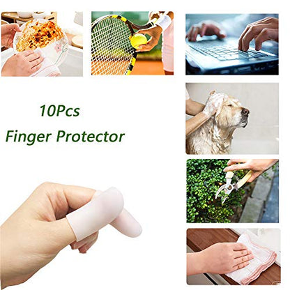 Kris-kikomy Gel Finger Protectors Finger Caps Silicone Fingertips Protection - Finger Cots Great for Trigger Finger, Finger Arthritis, Finger Cracking and Other Finger Pain Relief (Small) - size: Small (Pack of 10)
