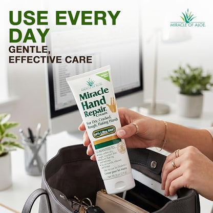 Miracle Repair Hand Cream For Dry Cracked Hands, 8 Oz, 2 Pack, Non Greasy | Cream With 60% Aloe Vera, Hand Moisturizer For Working Hands, Fast Absorbing Lotion For Extremely Dry Skin, Daily Use - size: 8 Ounce (Pack of 2)