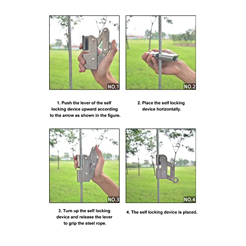 VBESTLIFE Fall Protection Rope Grab, Alloy Steel Self-Locking Device with Spring Mechanism for Rock Climbing Fire Rescue Industrial Safety Equipment