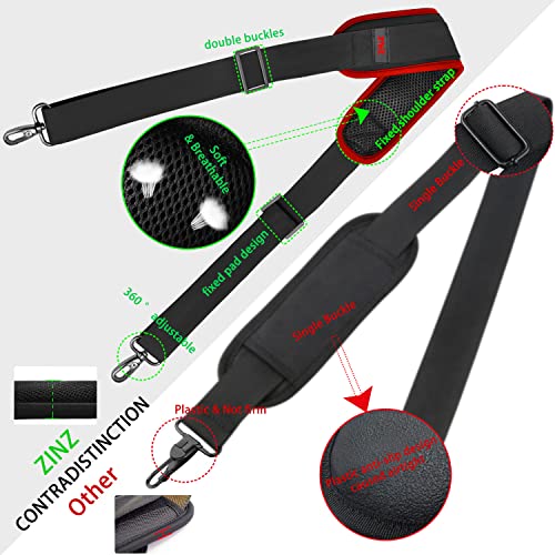 ZINZ Shoulder Strap 78" Universal Bag Strap with Ultra-Thick Fixed Padded and Dual Balanced Adjustable Buckles for Briefcase, Travel Bag, Sports Bags, Laptop Bag, Crossbody Bag - Wine Edge - color: Wine Edge
