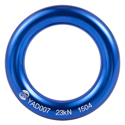 PROND Aluminum Rappel Ring, Climb Perfect Tension Aluminum Alloy O-Ring, 23KN Rappel Rings for Rock Climbing Arborist and Hammock - color: Blue - 1 Pcs/Pack