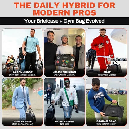 The FTL Lite Mens Gym to Office Bag - 17L Briefcase Gym Bag Hybrid with Shoe Compartment & 16" Laptop Sleeve - Executive Daily Carry & Overnight Duffel for Athletic Business Pros - Essex Blue - color: Essex Blue, style: Lite
