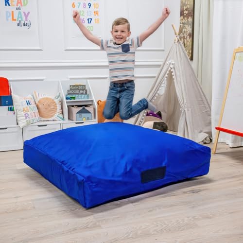 Foamma Crash Pad – (36’’ X 48’’) (3 Ft X 4 Ft) – Sensory Crash Pad with Foam Blocks for Autistic Kids, Soft Fabric & Washable Cover – Ideal for Kids and Adults to Jump, Play, or Relax - color: Blue, size: 36" x 48"