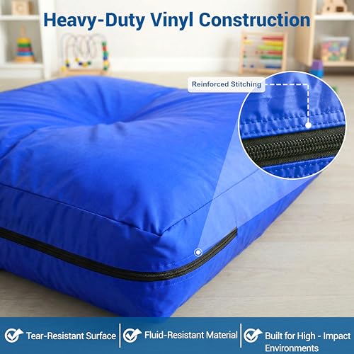 Skil-Care Crash Pad Cover Replacement, Nylon and Cozy Cloth, Machine Wash | Indoor & Outdoor Durable Cover Only (No Foam), Soft Landing, Crashpad for Kids Sensory Mat, For Active Play, Machine Washable - size: 8' x 8' Cover