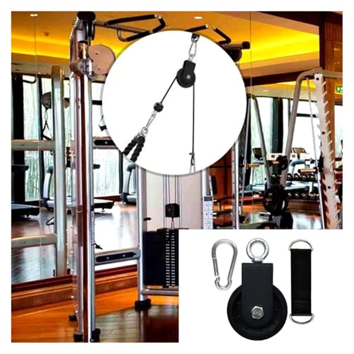 Silent Gym Cable Pulley with Hanging Straps and Carabiner 360 Rotation Smooth Silent Pulley DIY