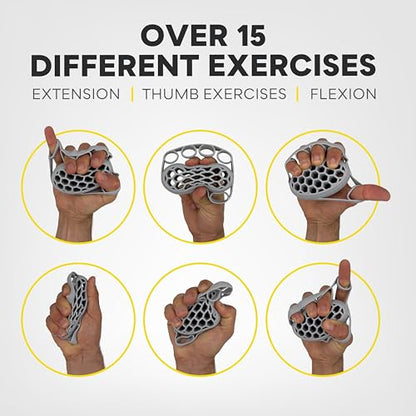 LIONTEK TEKGRIP Hand Grip Strengthener & Finger Exerciser, Dual-Action Grip and Extension Trainer with 3 Progressive Resistance Levels