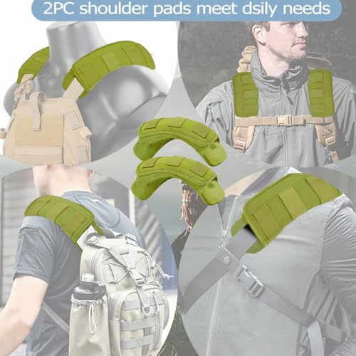 ZINMARK 2-Pack Shoulder Pad Ultra-Thick Tactical Vest Cushion for Laptop Bags, Messenger Bags, Briefcase Bags, Luggage Bags, Tool Bags, Travel Bags and Most Bags, Army Green - color: Army Green
