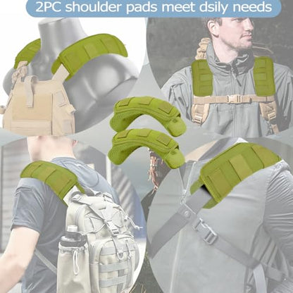 ZINMARK 2-Pack Shoulder Pad Ultra-Thick Tactical Vest Cushion for Laptop Bags, Messenger Bags, Briefcase Bags, Luggage Bags, Tool Bags, Travel Bags and Most Bags, Army Green - color: Army Green