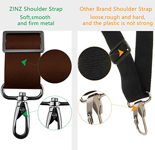 ZINZ Shoulder Strap 58" Ultra-Thick Fixed Padded and Adjustable Buckles Crossbody Strap for Briefcase Laptop Bag Luggage - color: Brown