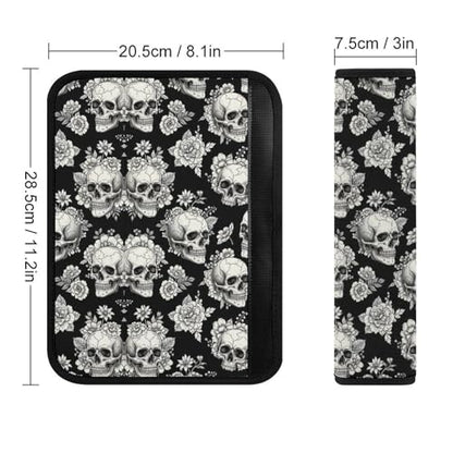 1 Pair Dark Floral Skeleton Gothic Skull Seat Belt Shoulder Pad Soft Padded Seat Belt Cushion for Adult Use, Stroller Pushchair High Chair, Pressure Relief - color: Pattern 747