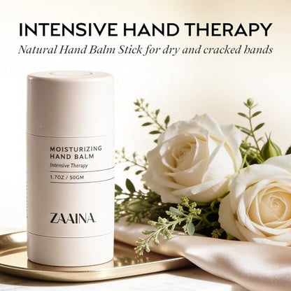 ZAAINA Hand Balm Stick for Dry Cracked Hands – Intensive Hand Repair Balm with Shea Butter, Coconut Oil & Beeswax – Natural Solid Hand Lotion for Working Hands, Climbers & Extreme Dry Skin – 1.7 oz