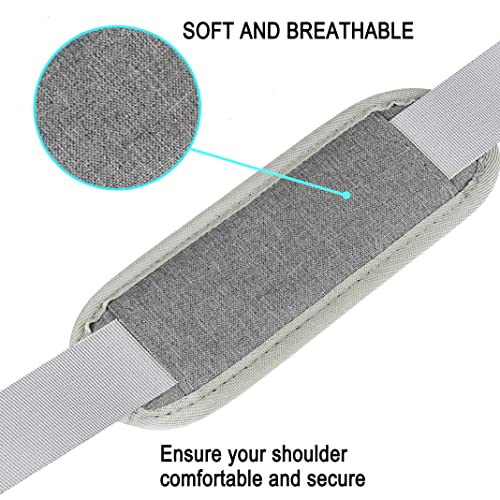 Shoulder Strap, Durable 55" Universal Replacement Laptop Shoulder Strap, Adjustable Comfortable Belt with Metal Hooks for Briefcase, Computer Messenger Bag, Laptop Case Luggage/Duffel/Camera, (Grey) - color: Grey