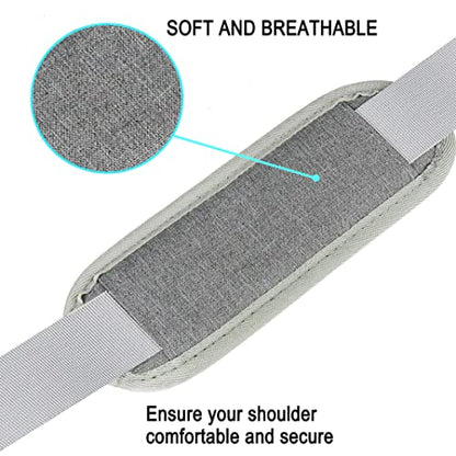 Shoulder Strap, Durable 55" Universal Replacement Laptop Shoulder Strap, Adjustable Comfortable Belt with Metal Hooks for Briefcase, Computer Messenger Bag, Laptop Case Luggage/Duffel/Camera, (Grey) - color: Grey