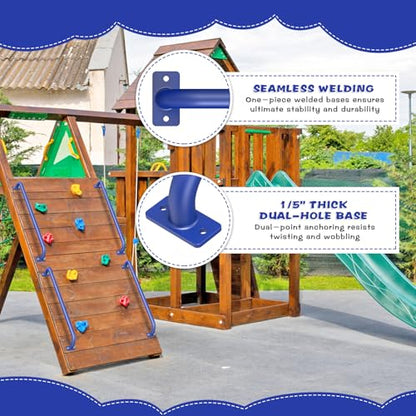 SELEWARE 42" Blue Playground Ladder Handle Metal Playset Handles Grab Bars | 500LB 2Pcs Heavy Duty Steel Kids Playground Handles for Indoor/Outdoor Ladder Handrail Swing Set Treehouse Rock Climbing Wall - color: D: 42"-2 Pcs-blue