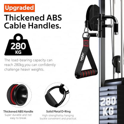 Exercise Handles, Cable Machine Handles for Gym Cable Attachments Training | 2 Pack Heavy Duty Handle with Non Slip Grip for Cable Machines, Pull Down Workouts, Resistance Bands and Home Gym Equipment - color: 1-Black Red