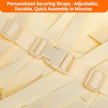 BEYOURD 1 inch Buckles and Strap Set: 10 yards Polyester Webbing Strapping, 6 pack Dual Adjustable Side Release Plastic Buckles, 12 PCS Tri-Glide Slider Clips for DIY Projects, Cream - color: Cream