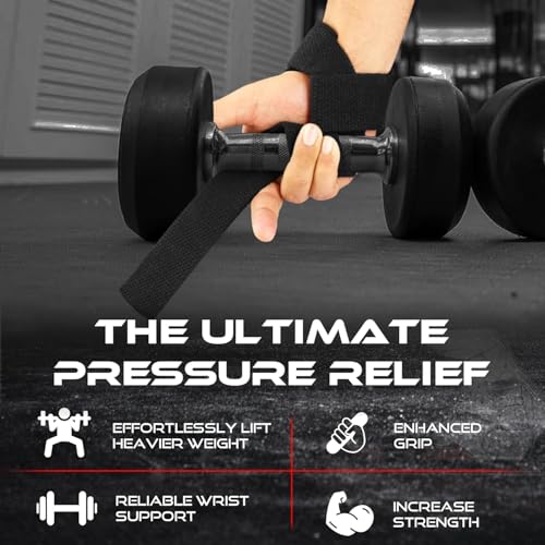 BEAST RAGE Lifting Wrist Straps for Weightlifting, Straps Gym Grip Power Workouts Lifting Straps Padded Neoprene & Premium Cotton Men Women, Deadlift Bodybuilding Exercise Lifting Straps - color: Black