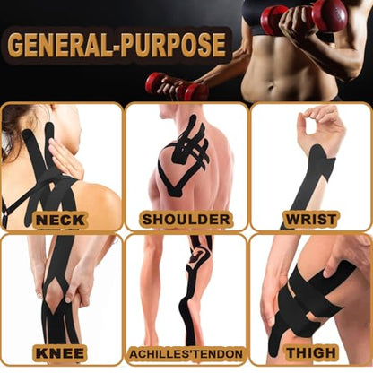Kinesiology Tape,2Roll,3in x 5.5yd| Extra Wide Waterproof Latex Free Sport Tape,|Medical Grade Cotton Elastic Athletic Tape for Muscle Pain Relief & Joint Support, Breathable K Tape (Uncut-Flesh) - color: 2rolls-(3 Inch Uncut-flesh)