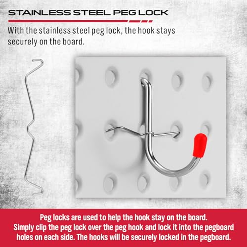 Ultimate 121-Piece Pegboard Hooks Set, Pegboard Accessories with Metal Hooks, Durable Peg Board Organizer Accessories, Pegboard Bins, Peg Board Tool Utility Hooks - style: 121 pcs -- Red