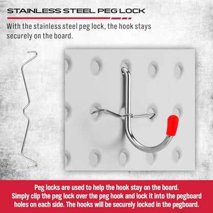 Ultimate 121-Piece Pegboard Hooks Set, Pegboard Accessories with Metal Hooks, Durable Peg Board Organizer Accessories, Pegboard Bins, Peg Board Tool Utility Hooks - style: 121 pcs -- Red