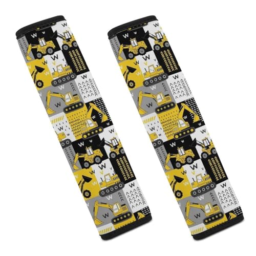 Breathable Tractor Equipment Truck Harvester Construction Excavator Geometric Lattice Seat Belt Cover for Elderly Support, All Vehicles, 2 Pack Automotive Seat Belt Protector Comfortable Driving - color: Pattern 537