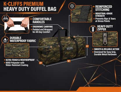 Heavy Duty Cargo Duffel Large Sport Gear Drum Set Equipment Hardware Travel Bag Rooftop Rack Bag - color: Camouflage, size: 42" x 20" x 20"