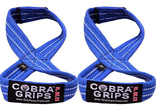 Deadlift Straps Figure 8 Loop Lifting Straps The #1 Choice for Power Lifters weightlifters workout Enthusiasts - color: Blue, size: 70 cm Up to 8.0" Wrist Circumference